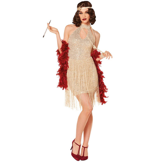 Adult Burlesque Dress Costume GOLD
