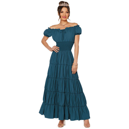 Adult Teal Peasant Dress TEAL