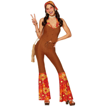 Adult Flower Power 60s Costume BROWN