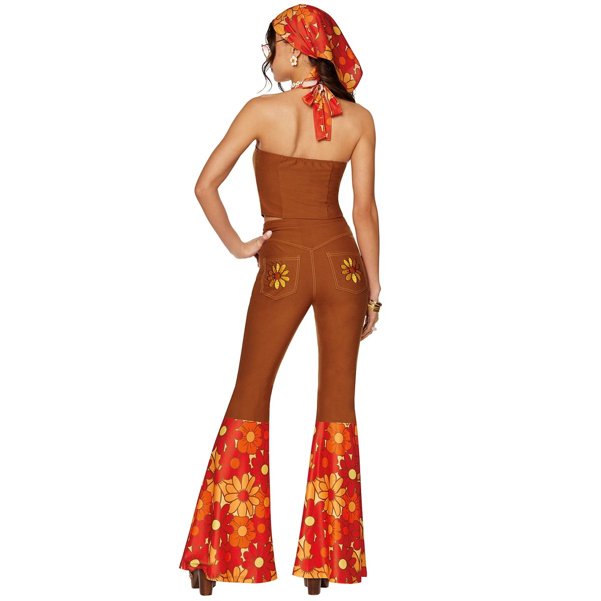 Adult Flower Power 60s Costume BROWN