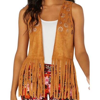 Fringed Hippie Vest TAN