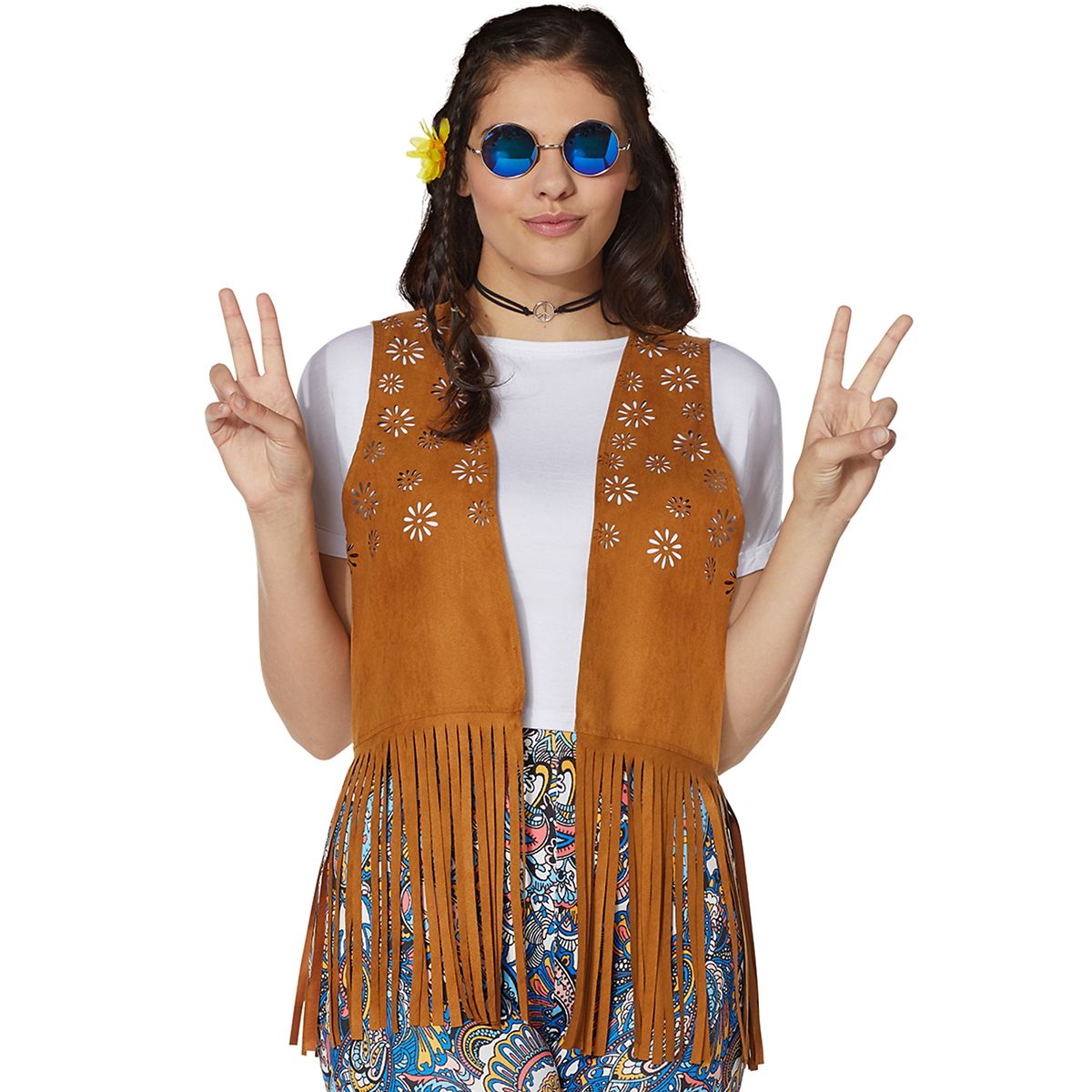 Fringed Hippie Vest TAN