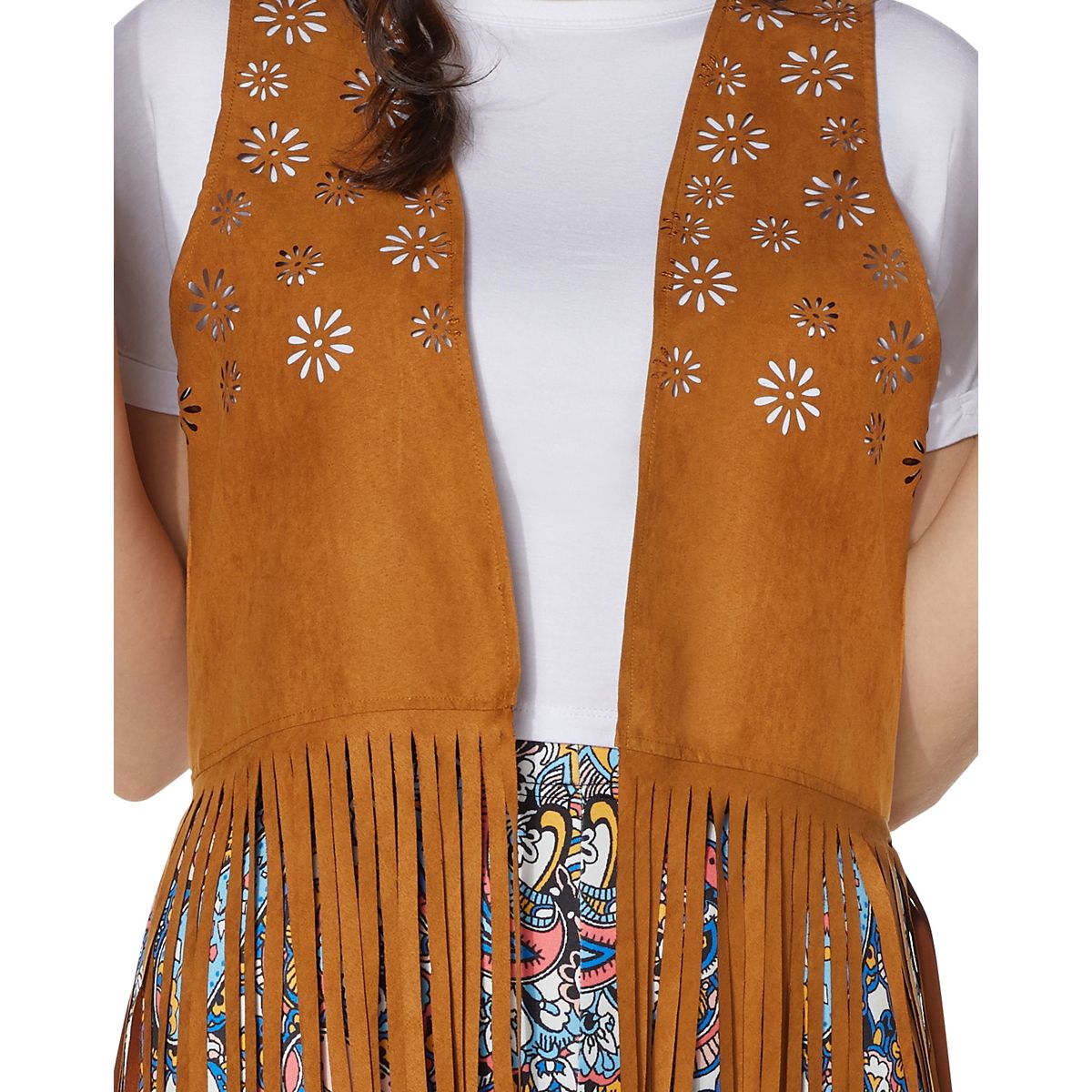 Fringed Hippie Vest TAN