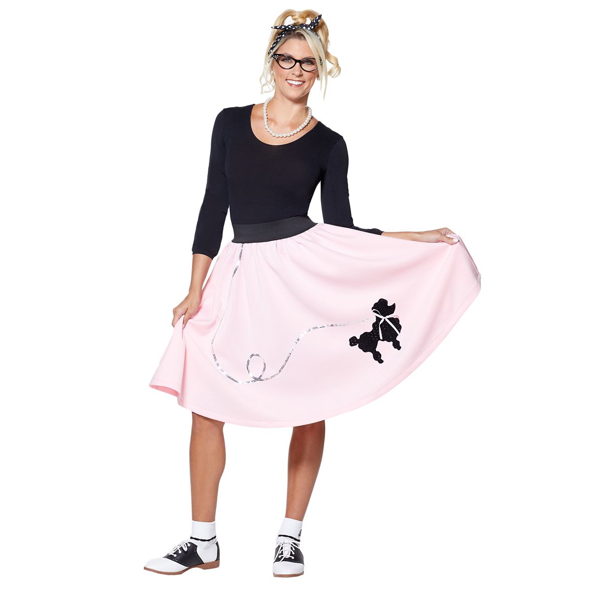 50s Plus Size Poodle Skirt PINK