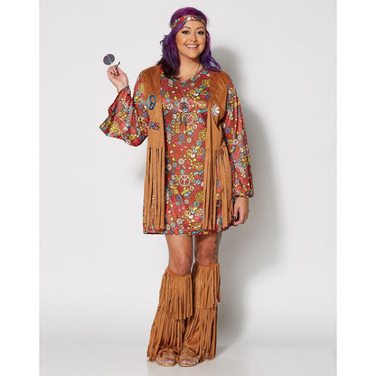 Adult Peace and Love Hippie Costume MULTI-COLOR