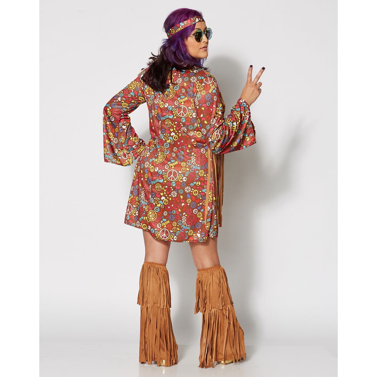 Adult Peace and Love Hippie Costume MULTI-COLOR