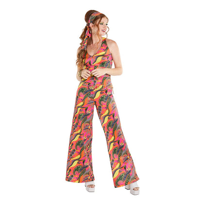Adult 60s Hippie Jumpsuit Costume MULTI-COLOR