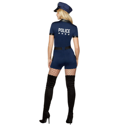 Adult Police Officer Romper Costume NAVY