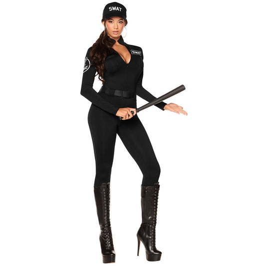 Adult SWAT Catsuit Costume BLACK