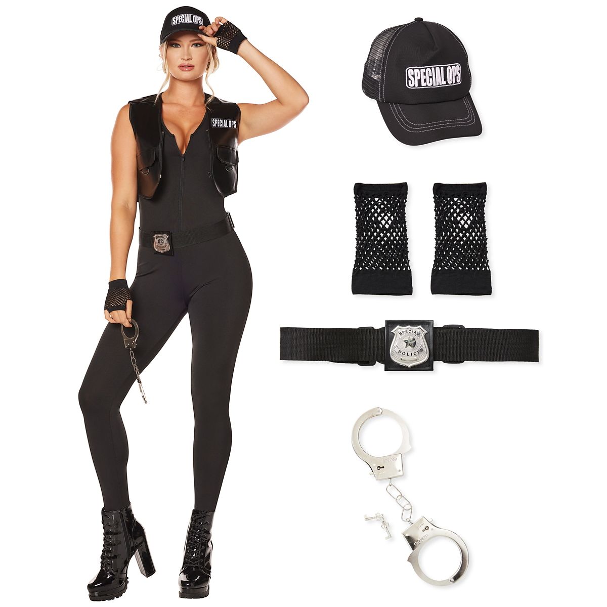 Adult Special Ops Catsuit Costume BLACK