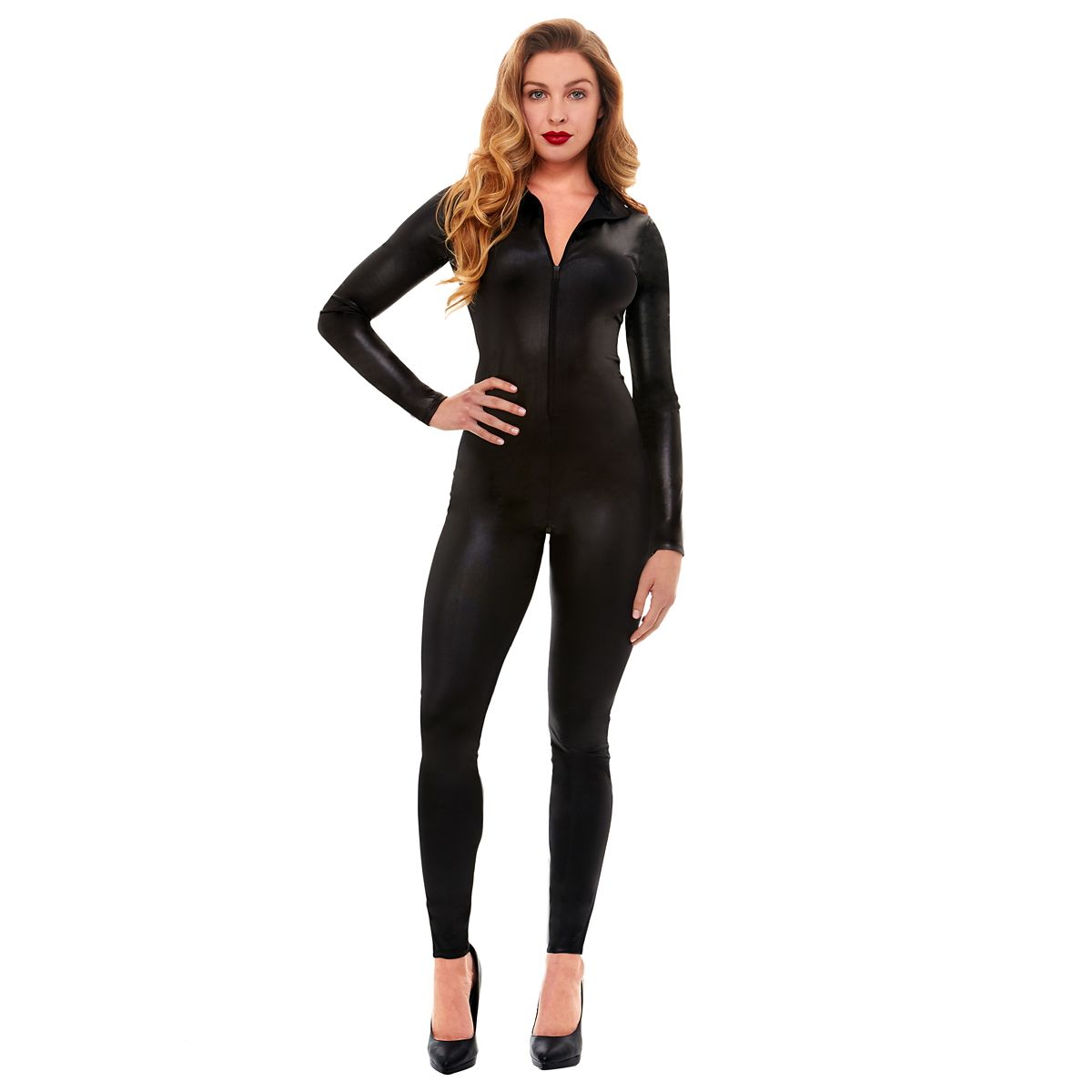 Black Wetlook Catsuit BLACK
