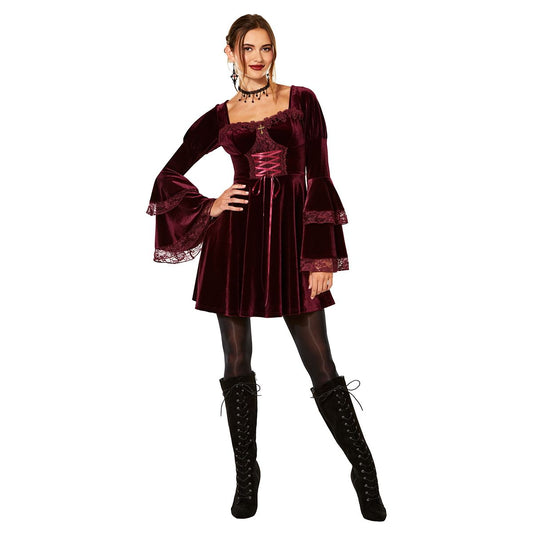 Adult Burgundy Vampire Dress BURGUNDY