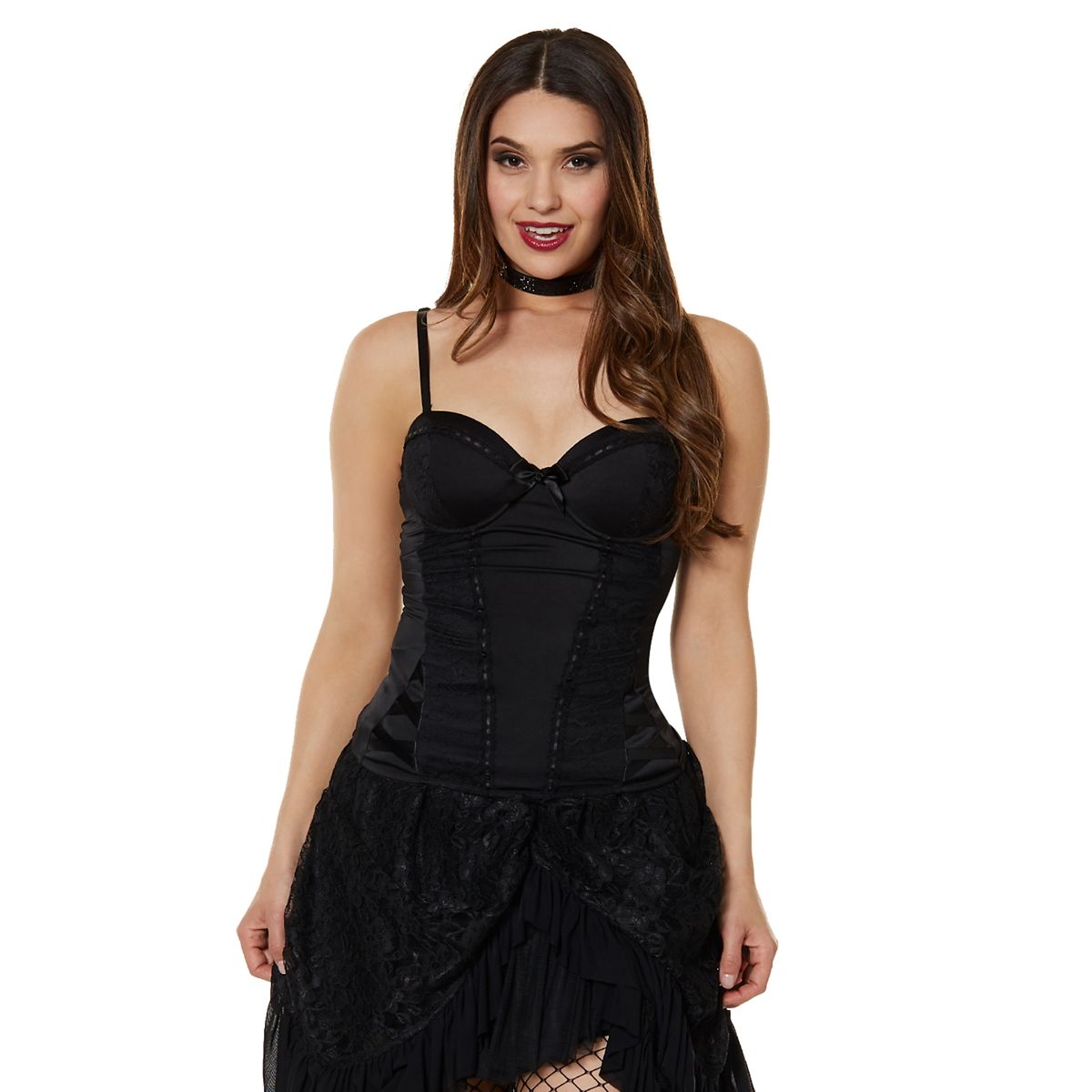 Black Beaded Lace Corset BLACK