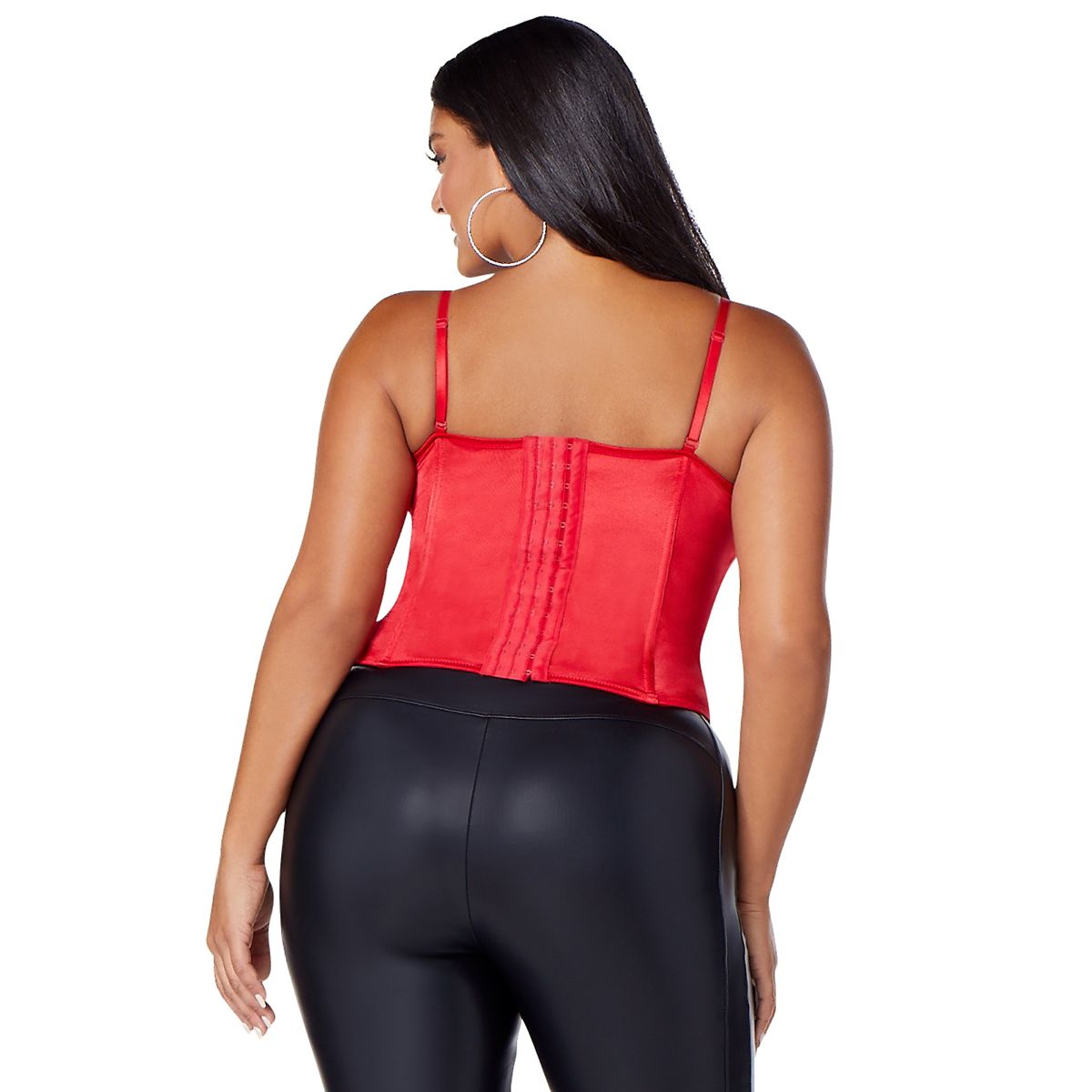 Red Lace Up Corset RED