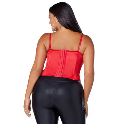Red Lace Up Corset RED