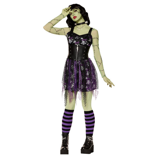 Adult Frankenstein Dress Costume - Universal Classic Monsters BLACK/PURPLE/GREEN