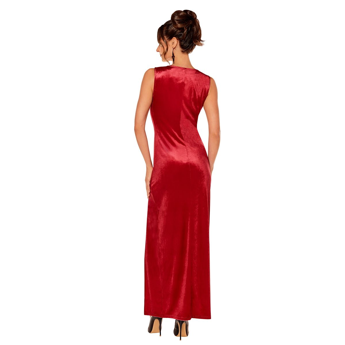 Adult Red Velour Maxi Dress RED