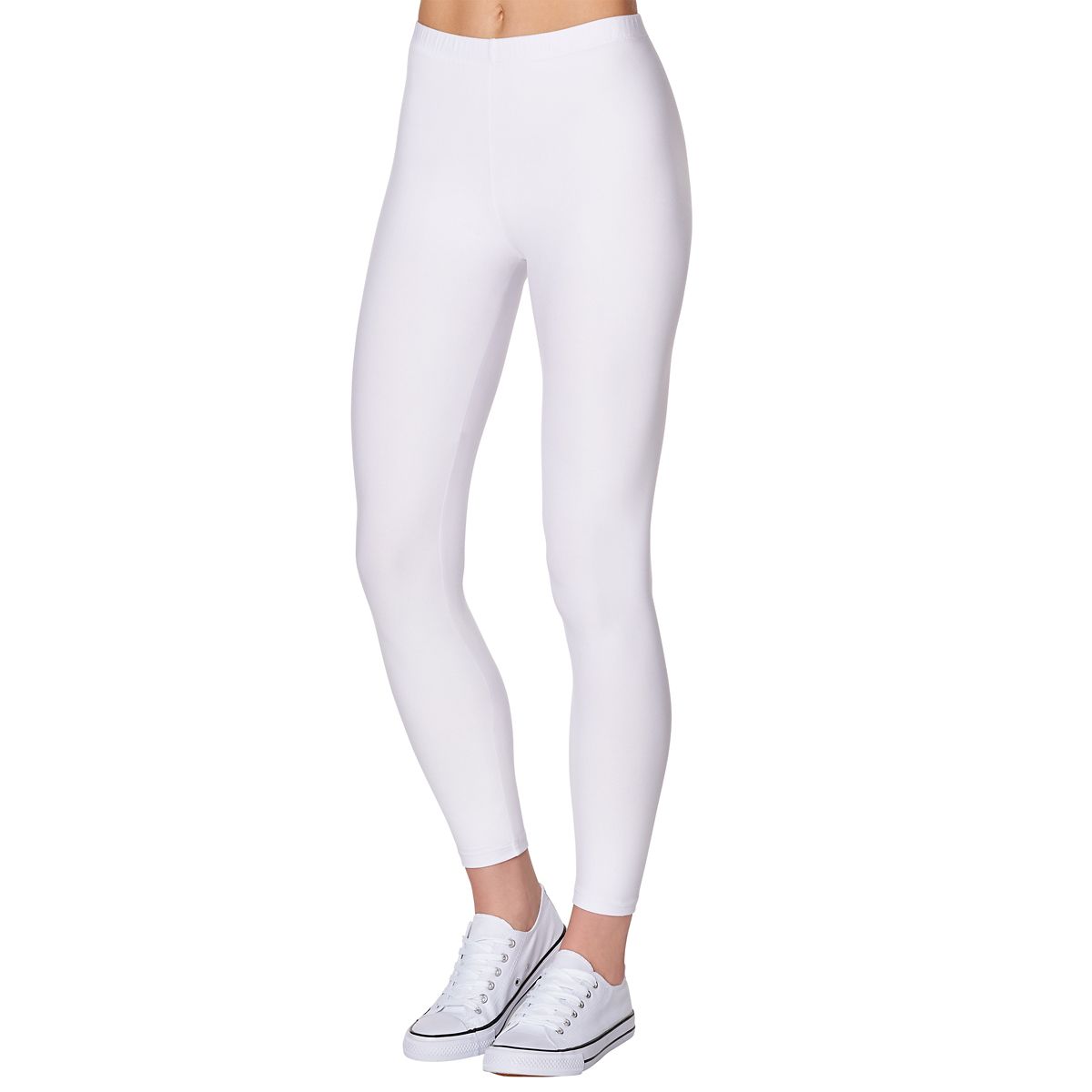 White Footless Leggings WHITE