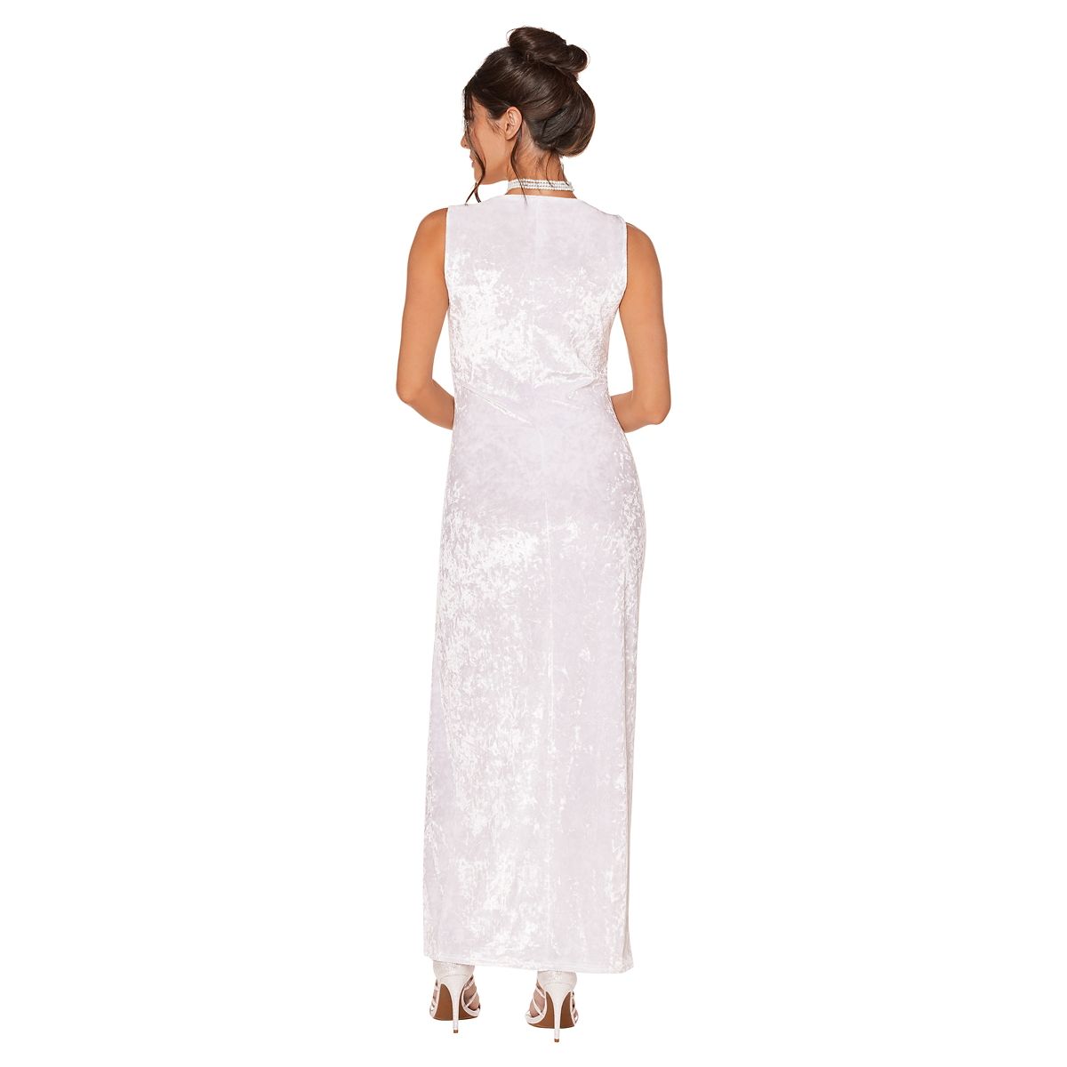Adult White Velour Maxi Dress WHITE