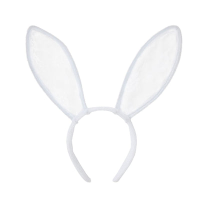 White Velour and Lace Bunny Ears WHITE