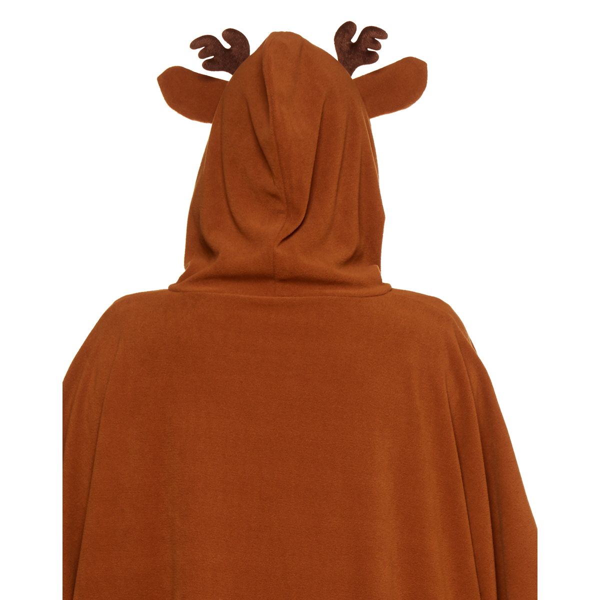 Adult Faux Fur Deer Poncho WHITE AND BROWN