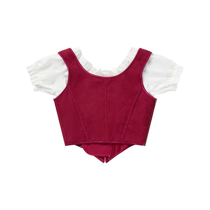 Burgundy Pirate Corset Top BURGUNDY