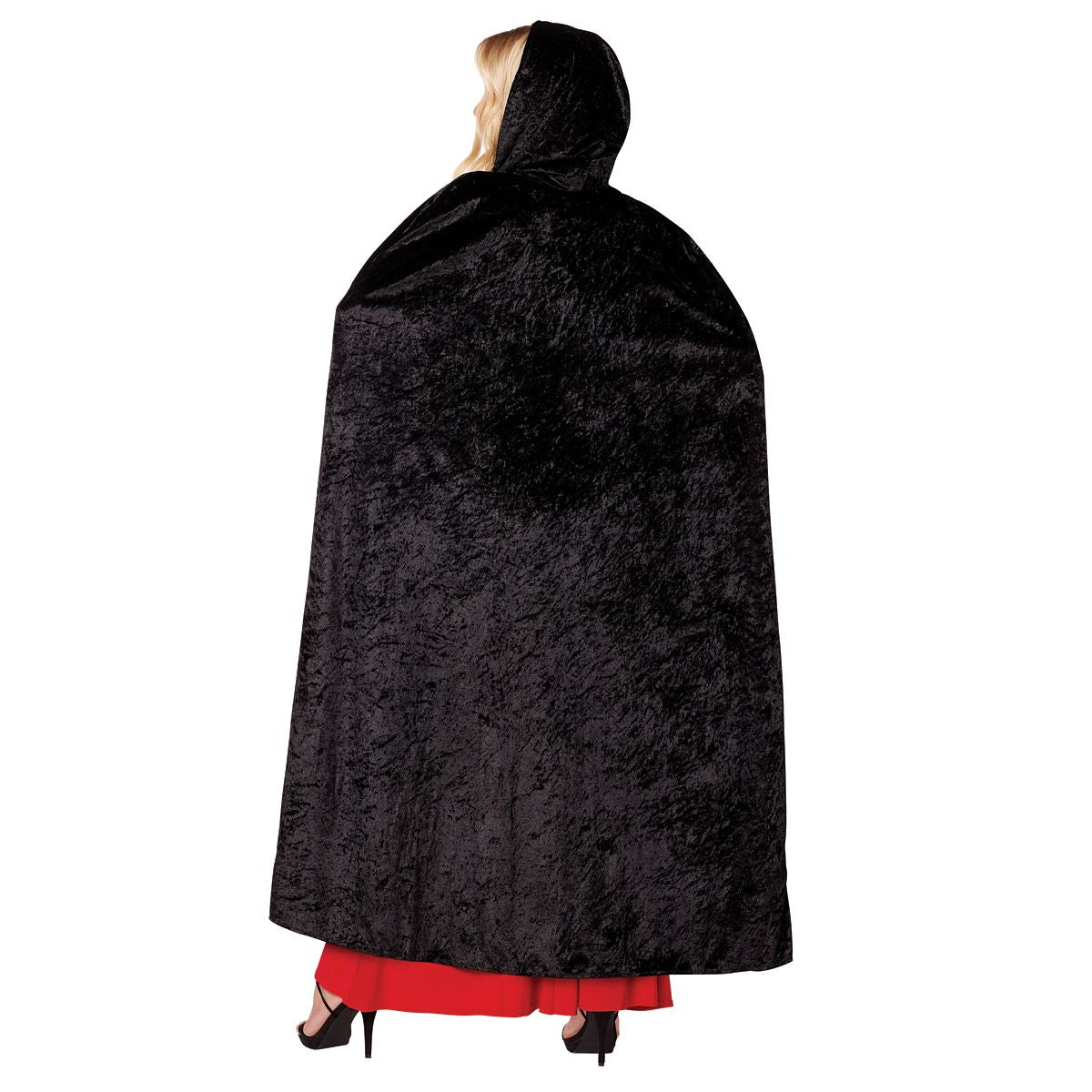 Black Velvet Hooded Womens Cape BLACK