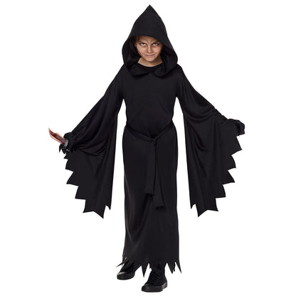 Kids Hooded Black Robe Costume BLACK