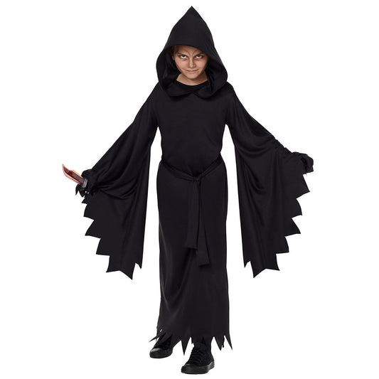 Kids Hooded Black Robe Costume BLACK