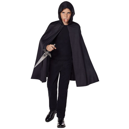 Kids Hooded Cape BLACK