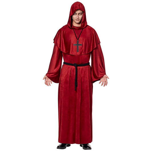 Adult Hooded Unholy Robe Costume RED