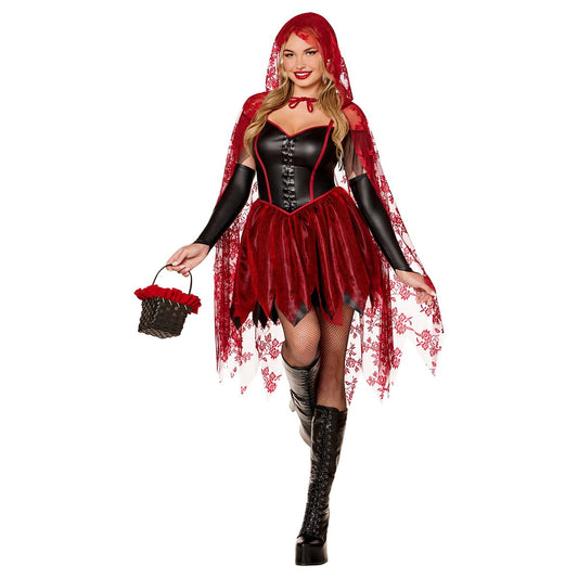 Red Riding Hood Dress Costume BLACK AND RED