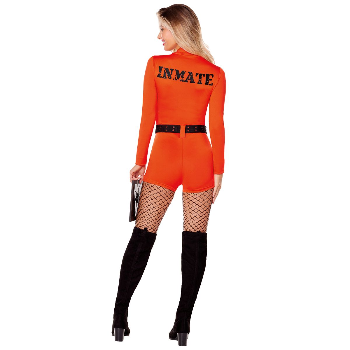Adult Convict Romper Costume ORANGE