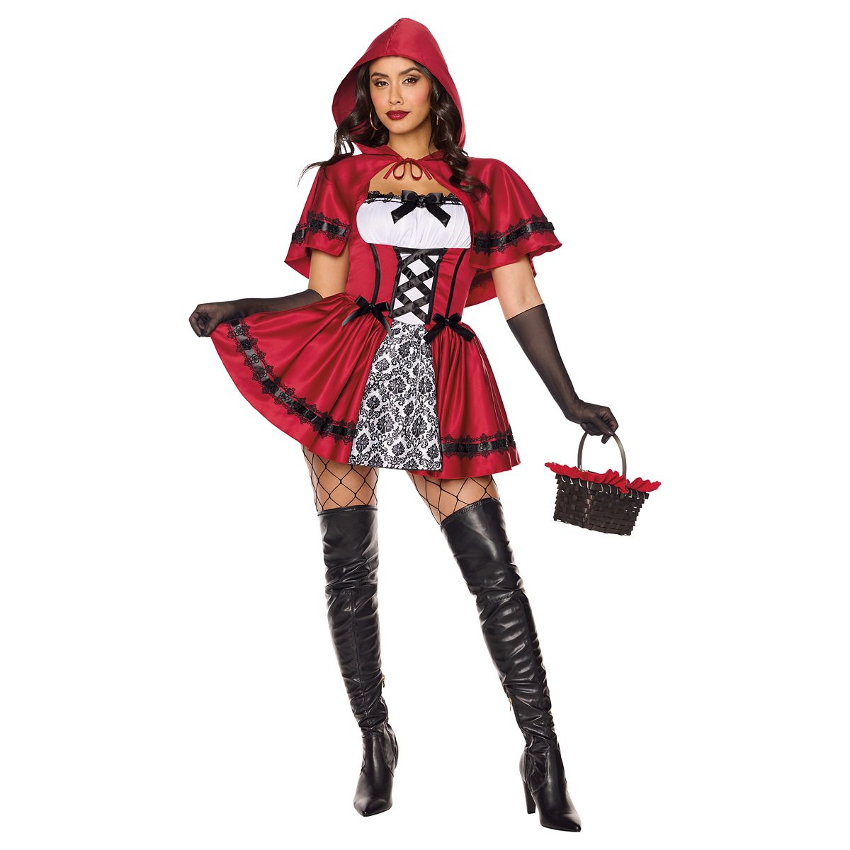 Adult Rebellious Red Riding Hood Costume RED