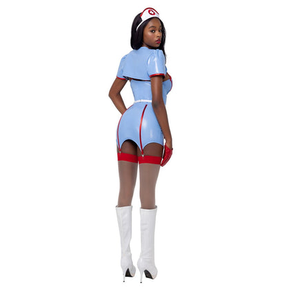 Adult Retro Nurse Costume RED/WHITE/BLUE