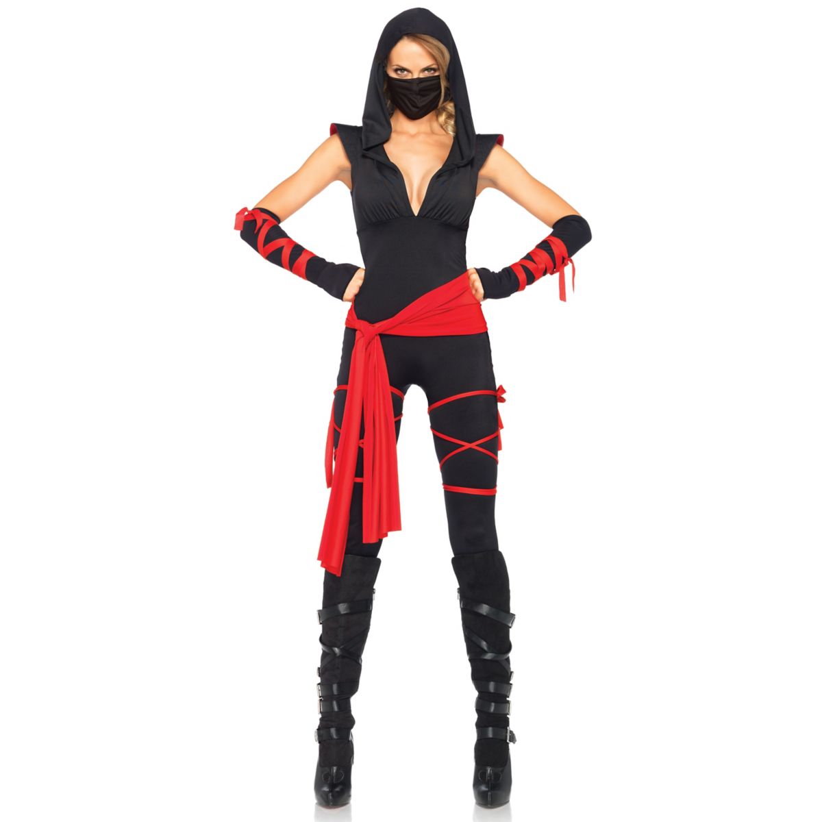 Adult Deadly Ninja Jumpsuit Costume BLACK
