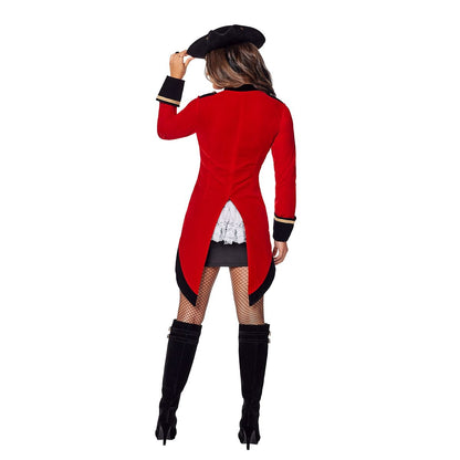 Adult Racy Red Coat Pirate Costume RED
