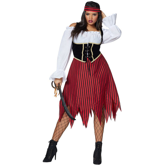 Adult Buccaneer Beauty Pirate Plus Size Costume RED