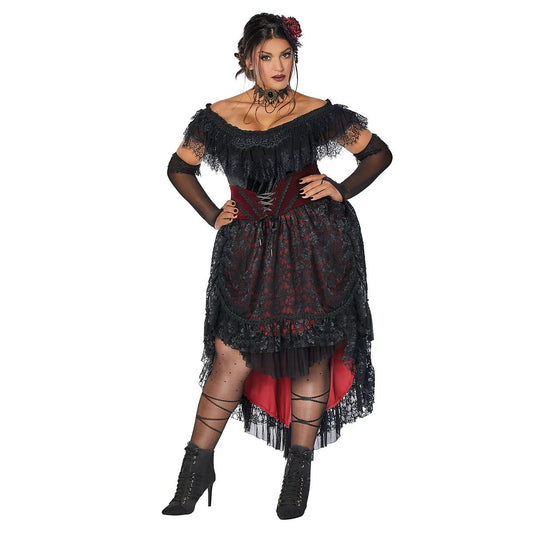 Plus Size Victorian Vampire Dress Costume - The Signature Collection BLACK