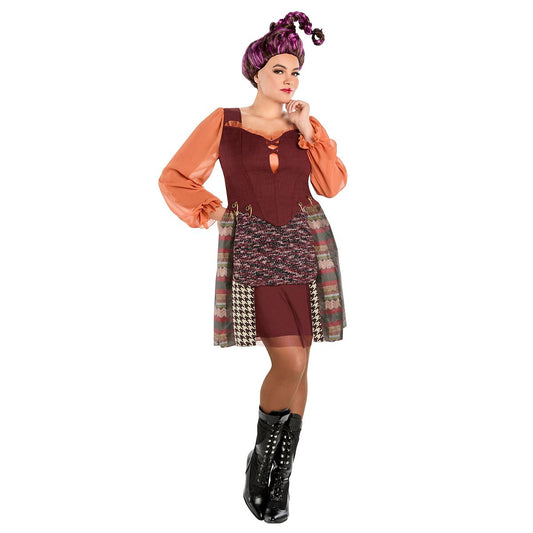 Adult Mary Sanderson Plus Size Dress - Hocus Pocus RED