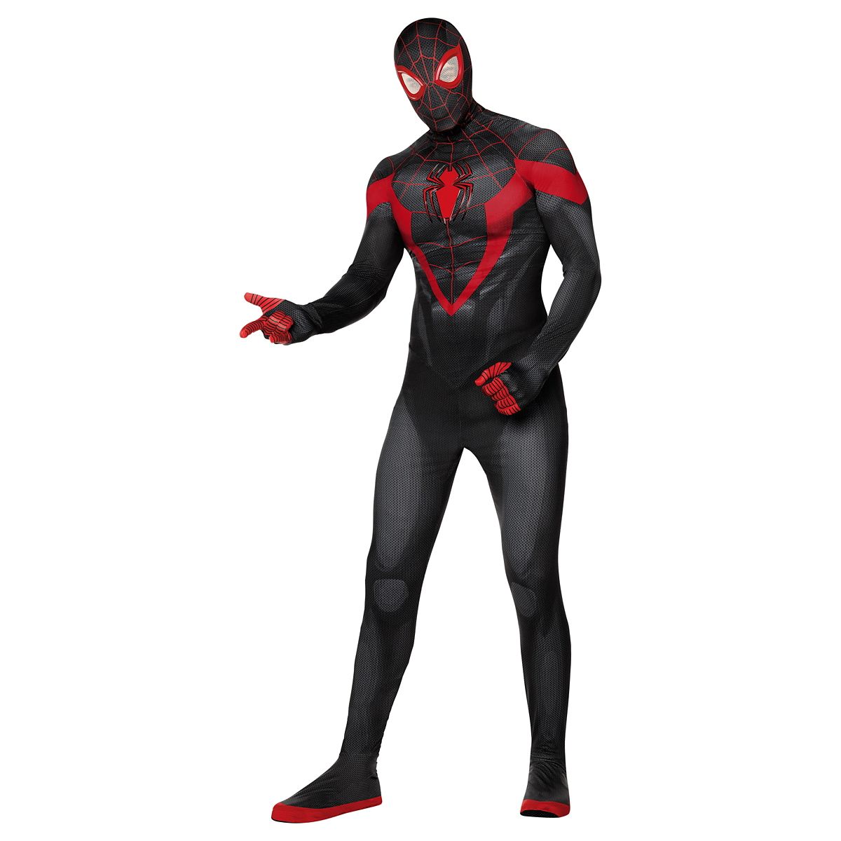 Adult Miles Morales Skin Suit Costume - Spider-Man BLACK AND RED