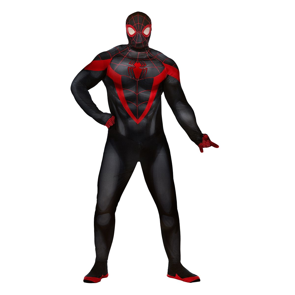 Adult Miles Morales Skin Suit Costume - Spider-Man BLACK AND RED