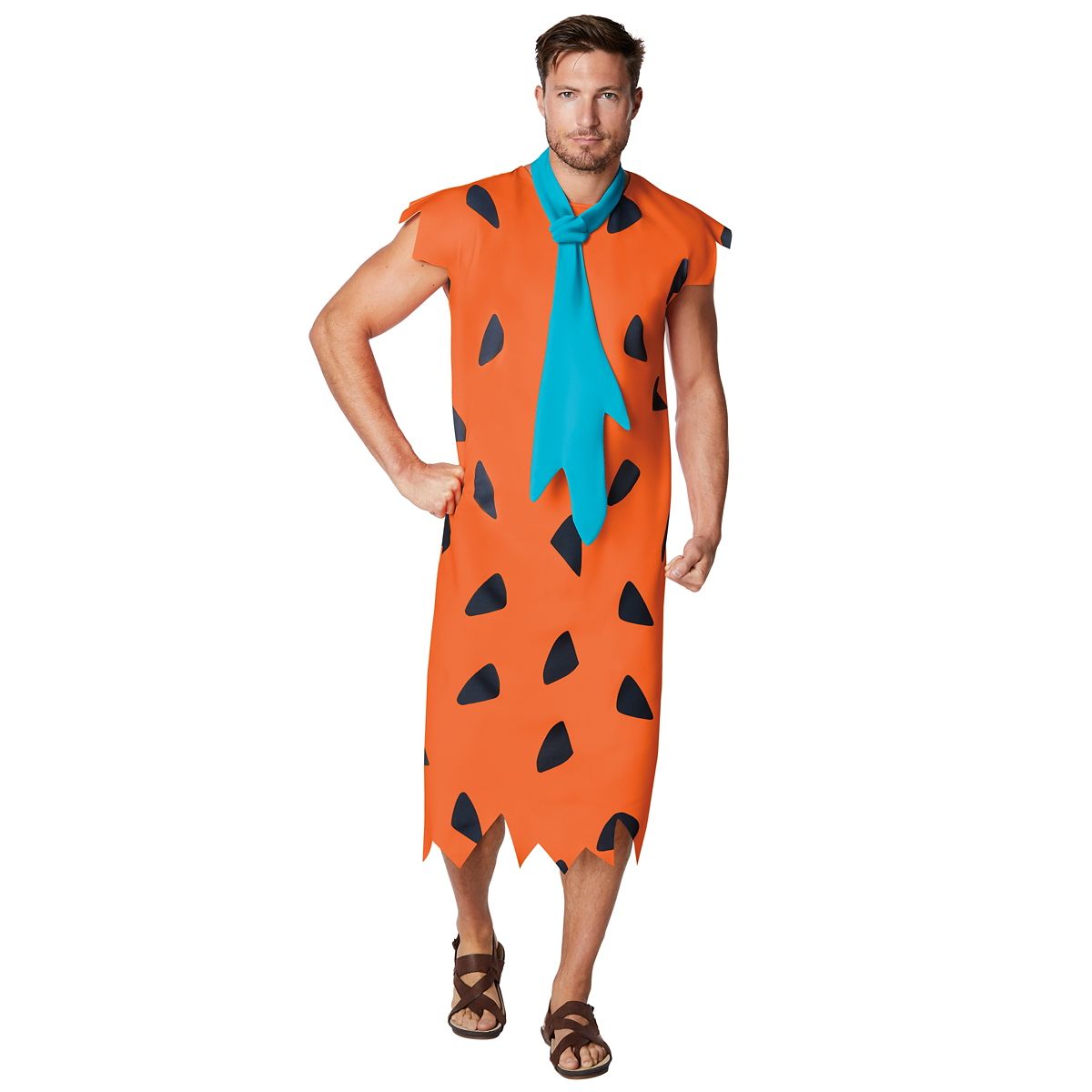 Adult Fred Costume - The Flintstones ORANGE