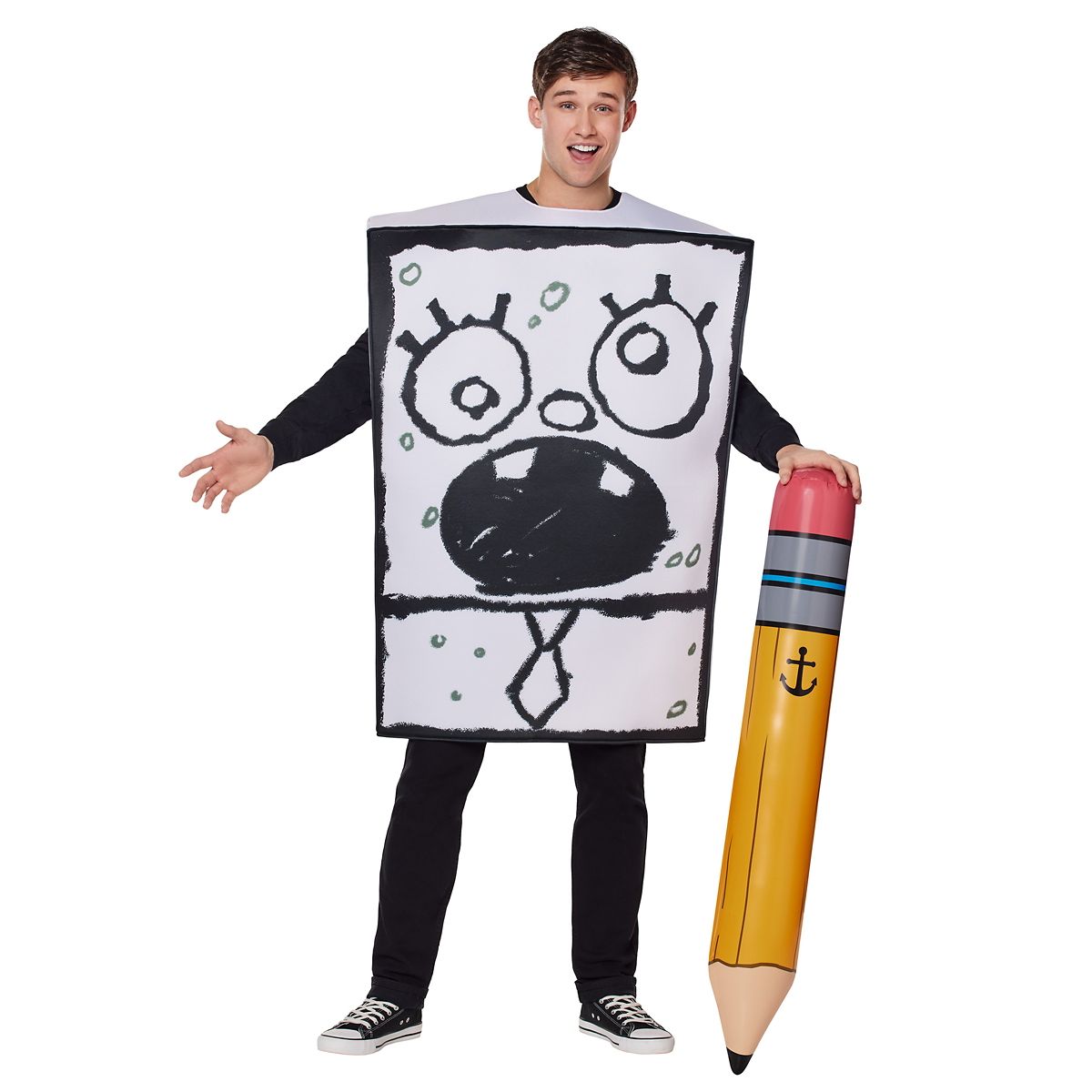 Adult DoodleBob Costume - SpongeBob SquarePants BLACK AND WHITE