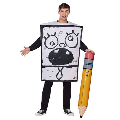 Adult DoodleBob Costume - SpongeBob SquarePants BLACK AND WHITE