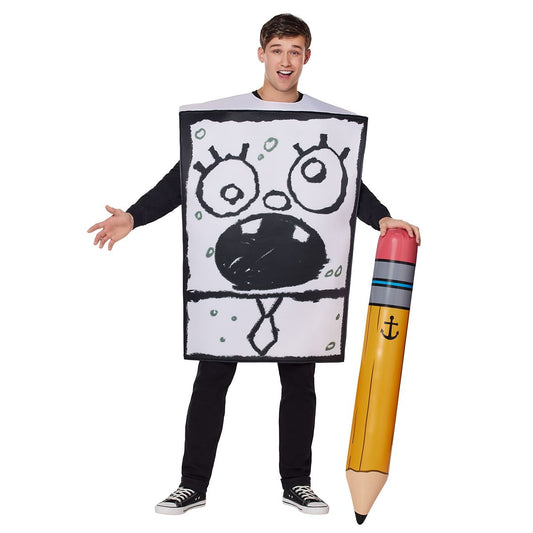 Adult DoodleBob Costume - SpongeBob SquarePants BLACK AND WHITE