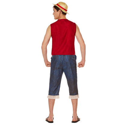 Adult Straw Hat Luffy Costume -  One Piece MULTI-COLOR