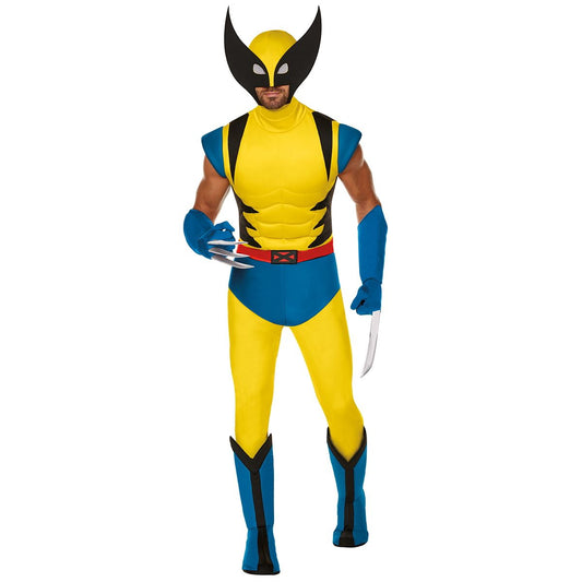 Adult Wolverine Costume - X-Men BLUE/YELLOW