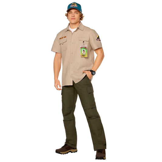Adult Jurassic Park Work Shirt Costume Kit BEIGE
