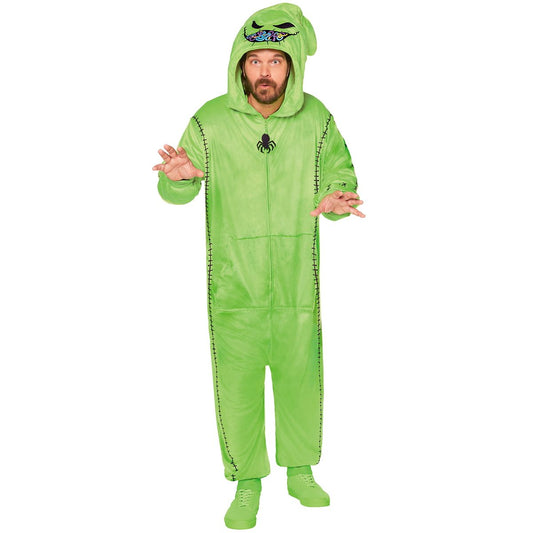 Adult Oogie Boogie Plus Size Jumpsuit Costume - The Nightmare Before Christmas GREEN